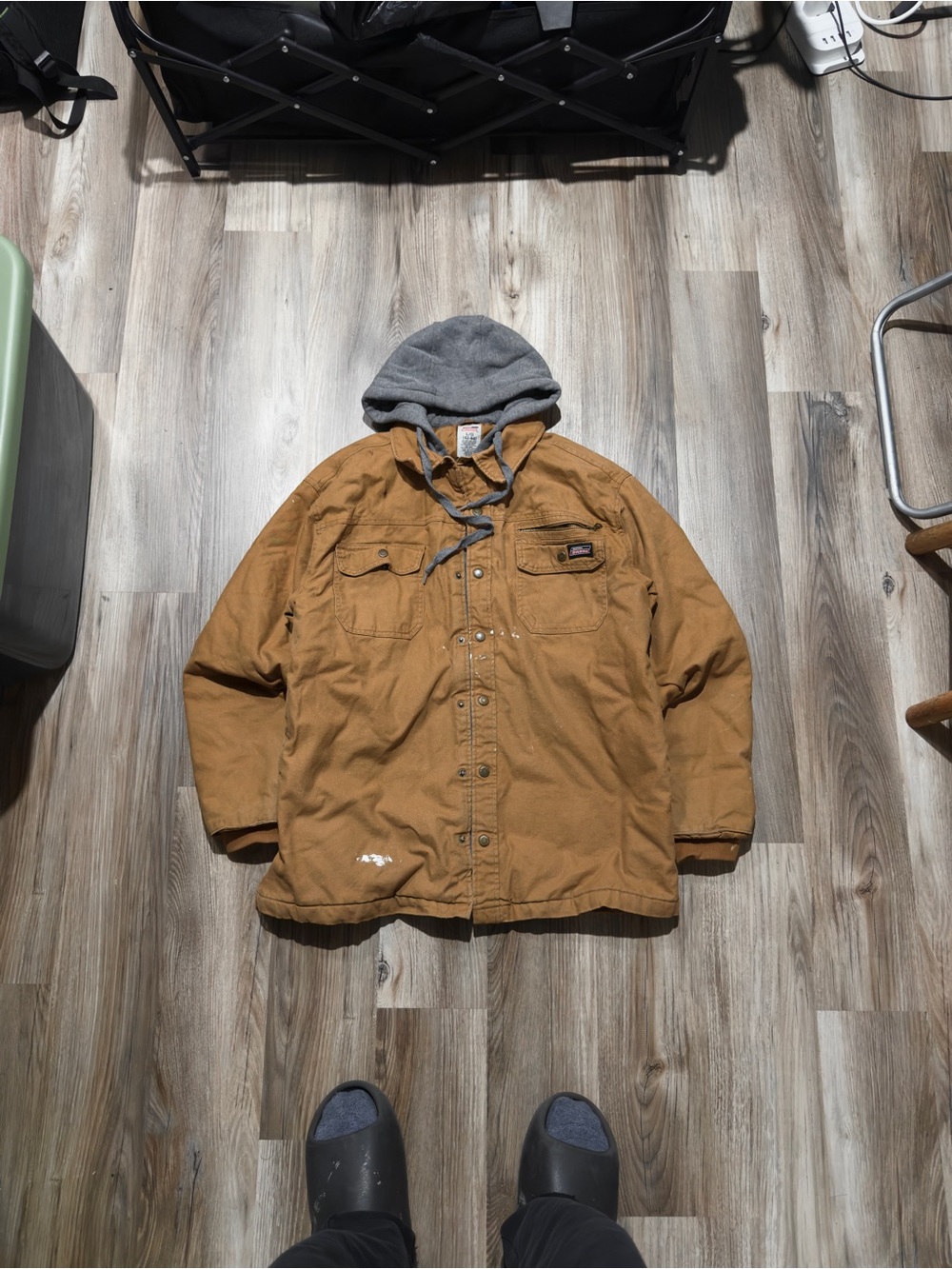 Dickies Men’s Canvas Hooded Shirt Work Jacket • Size L